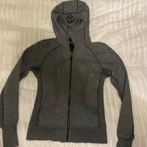 Lulu Lemon full zip heathered gray hoodie size 8